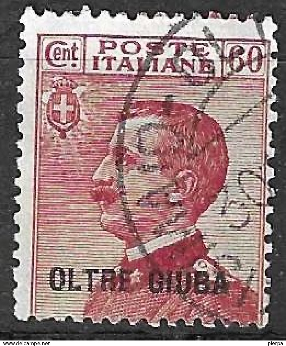 OLTRE GIUBA - 1925 - MICHETTI - CENT. 60 - USATO (YVERT 11 - MICHEL 11- SS 11) - Oltre Giuba