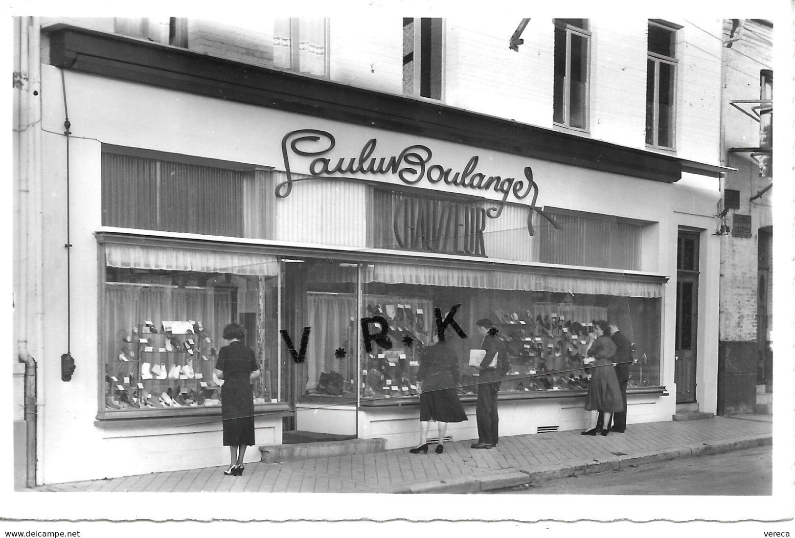 02- HIRSON- Façade Magasin CHAUSSEUR PAULUN BOULANGER- TOP -RARE - Année1950 - SUP - Hirson