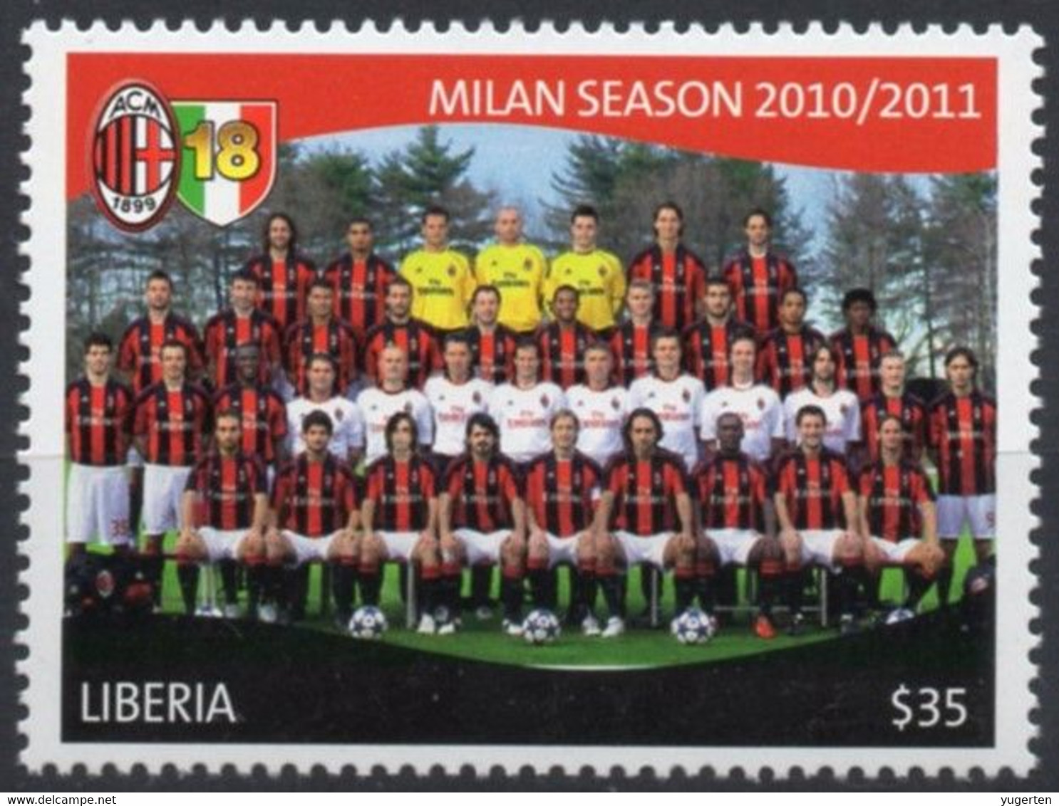 LIBERIA - 1v - MNH - AC Milan Team - Football - Fußball - Fútbol - Soccer Calcio Voetbal Italia - Futebol - Berühmte Teams