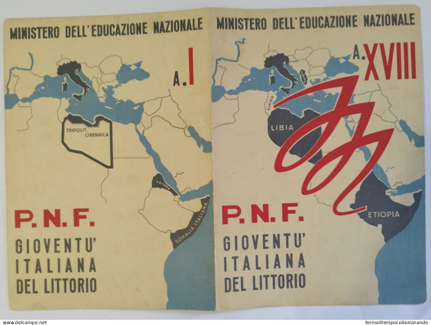 Bp145 Pagella Fascista Regno D'italia P.n.f.giov.littorio Domodossola Verbania - Diplômes & Bulletins Scolaires