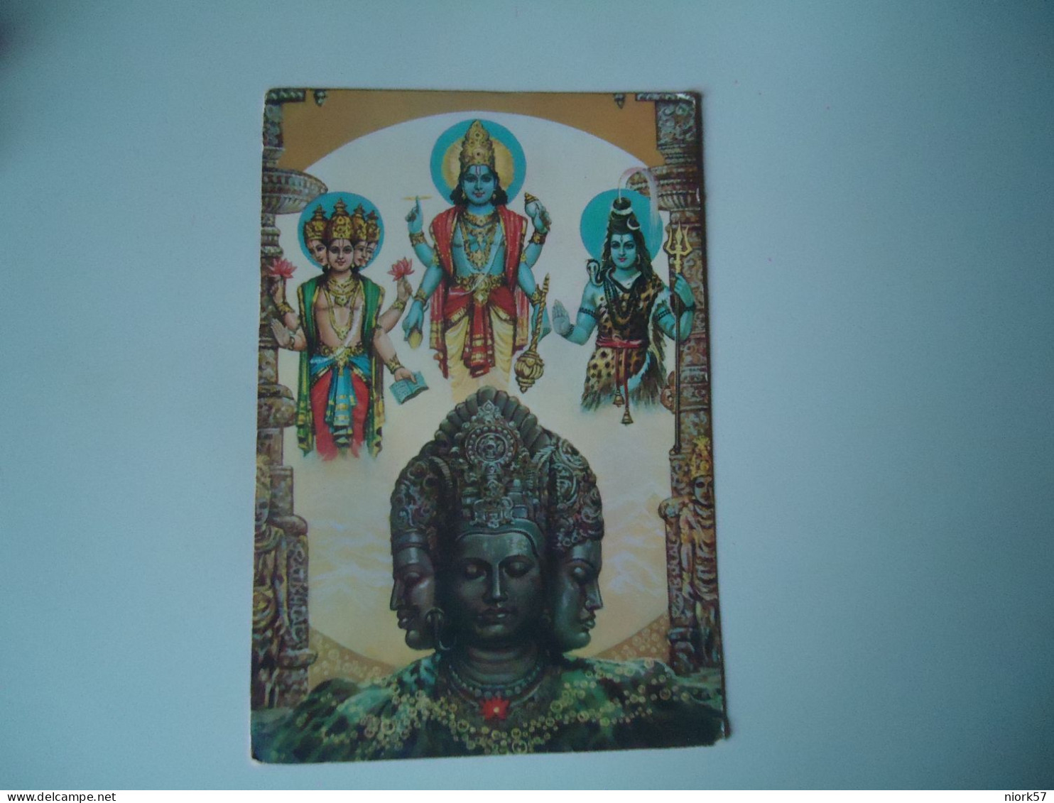 INDIA  POSTCARDS  TRIMURTI   FOR MORE PURCHASES 10% DISCOUNT - Inde