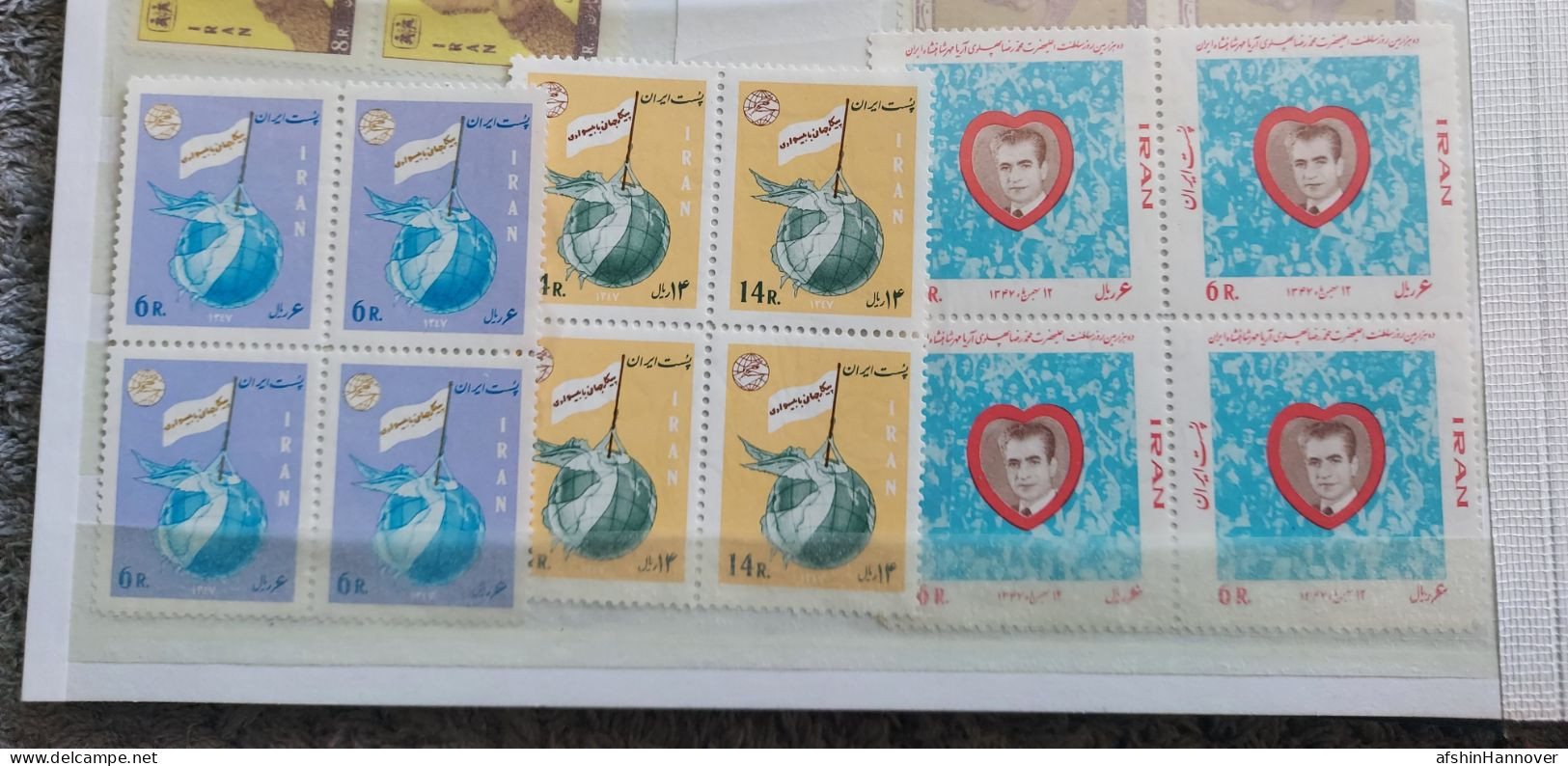 Iran Shah Pahlavi Shah تمام تمبرهای بلوک سال ۱۳۴۷ Commemorative Stamps Issued In Year 1347 (21/3/1968-20/3/1969) - Irán