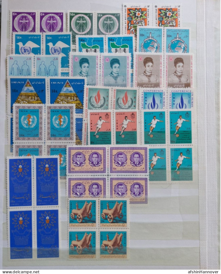 Iran Shah Pahlavi Shah تمام تمبرهای بلوک سال ۱۳۴۷ Commemorative Stamps Issued In Year 1347 (21/3/1968-20/3/1969) - Iran