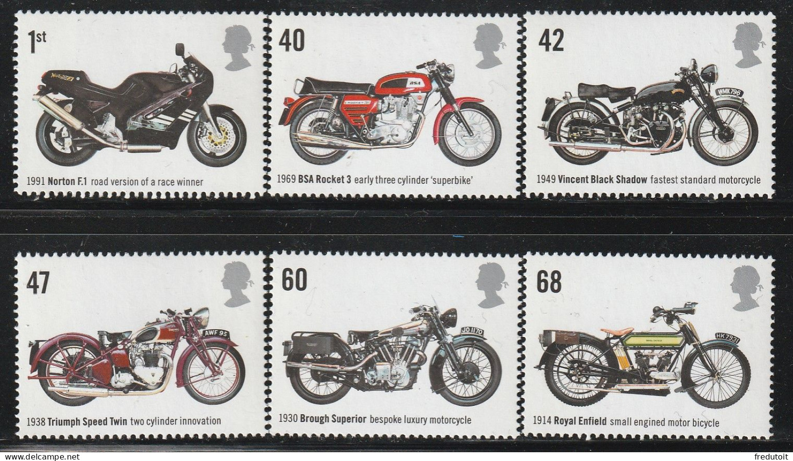 GRANDE BRETAGNE - N°2661/6 ** (2005) Motocyclettes - Unused Stamps