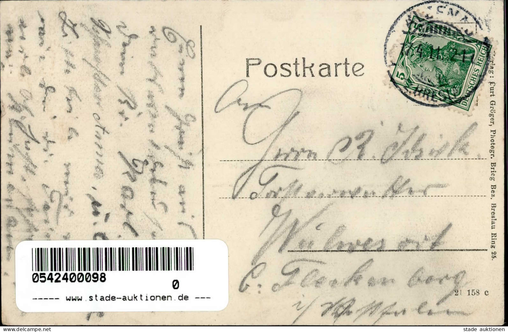 Brieg Konradswaldau Gasthaus Zur Reichspost Schule Dorfstrasse 1911 I- - Polonia