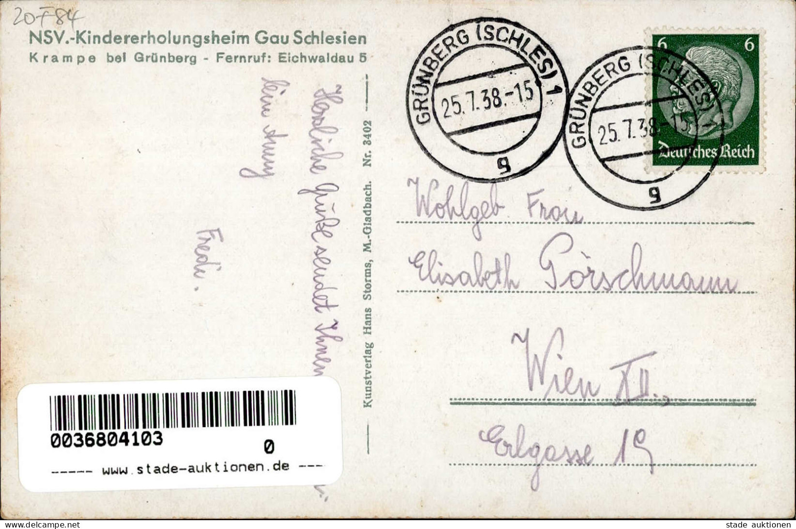 Grünberg NSV.-Kindererholungsheim Gau Schlesien Foto-Ak 1938 I- - Pologne