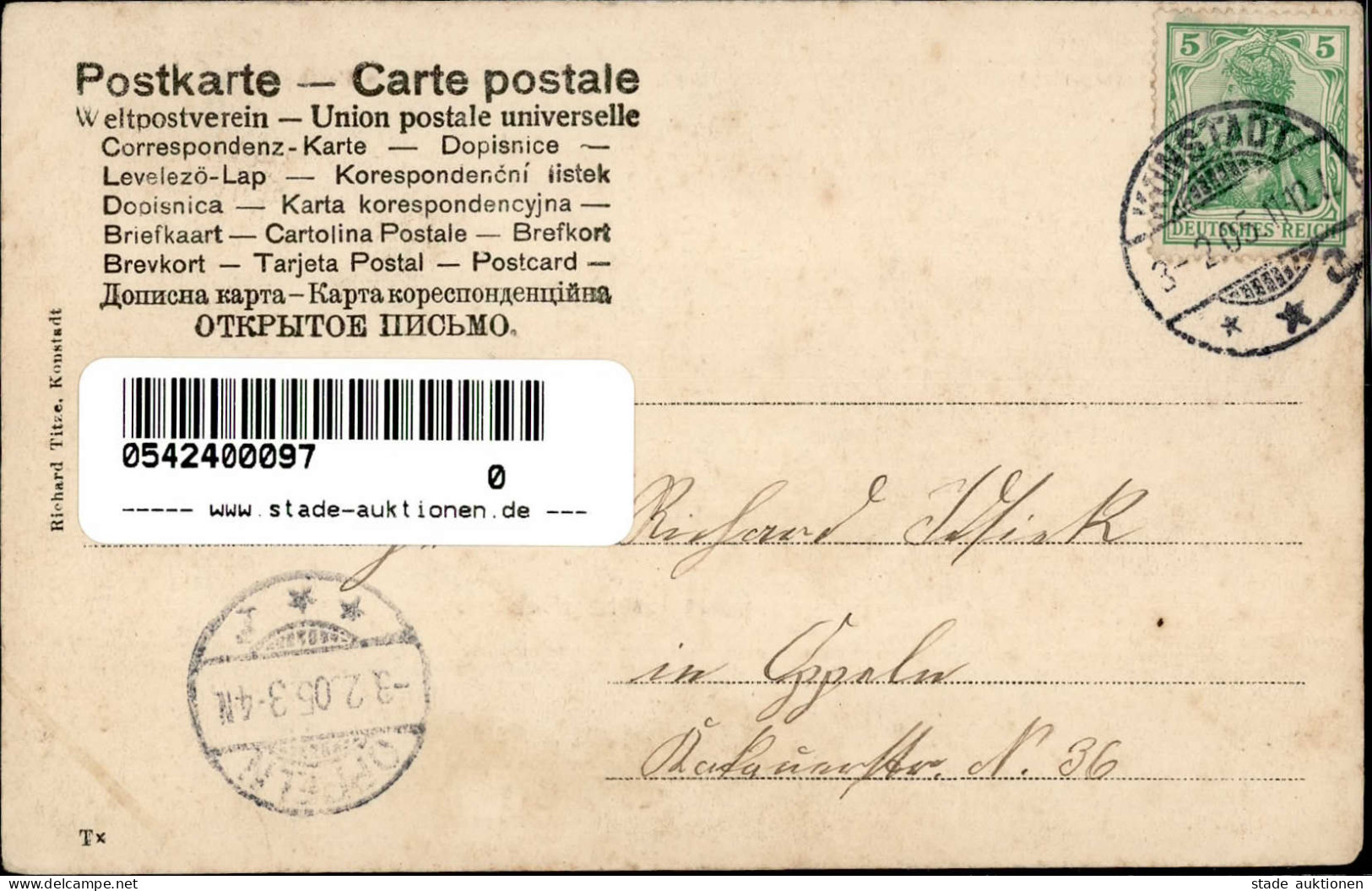 Konstadt Amtsgericht Postamt 1905 I-II - Polonia