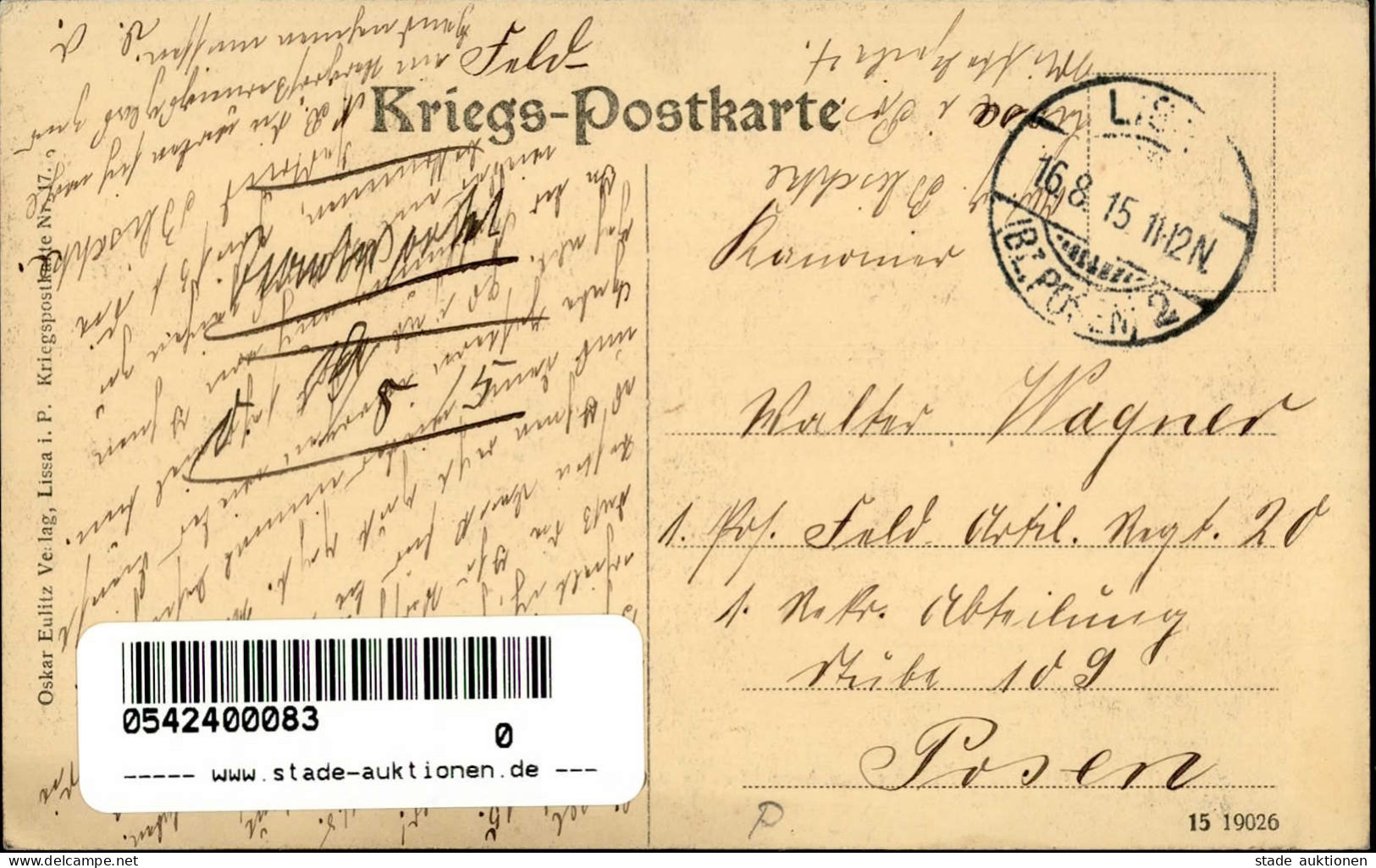 Lissa Liebesgabenstelle In Der Ostmark 1915 I- - Pologne