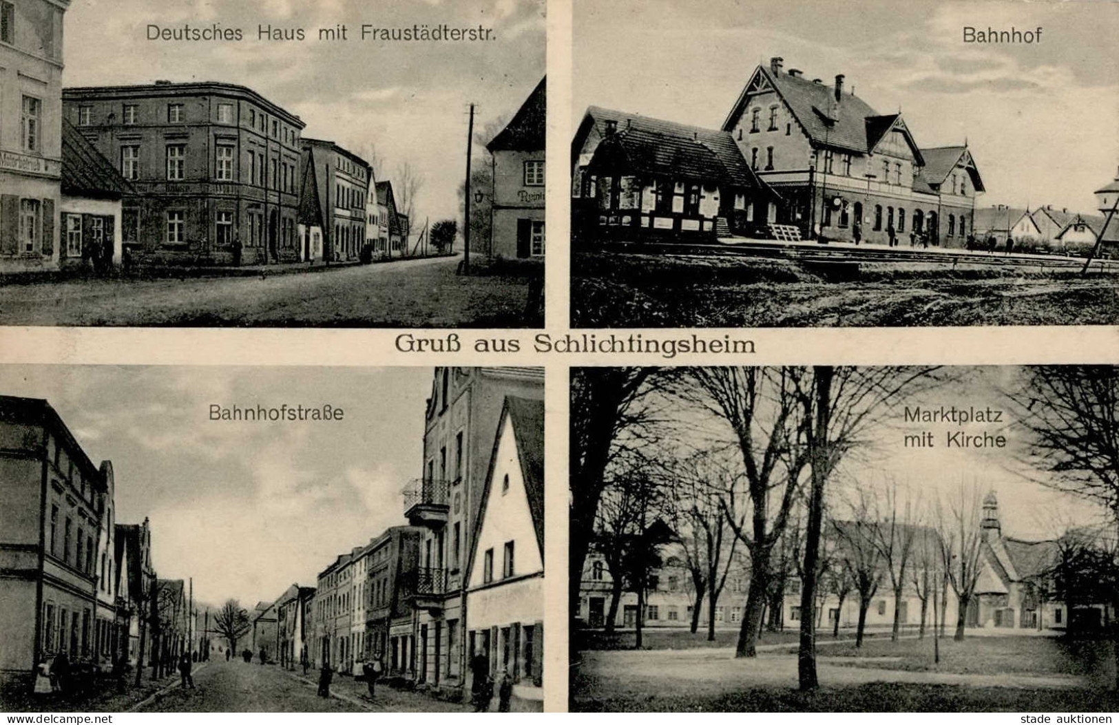 Schlichtingsheim Bahnhofstrasse Bahnhof Fraustädterstrasse 1913 I- - Polonia