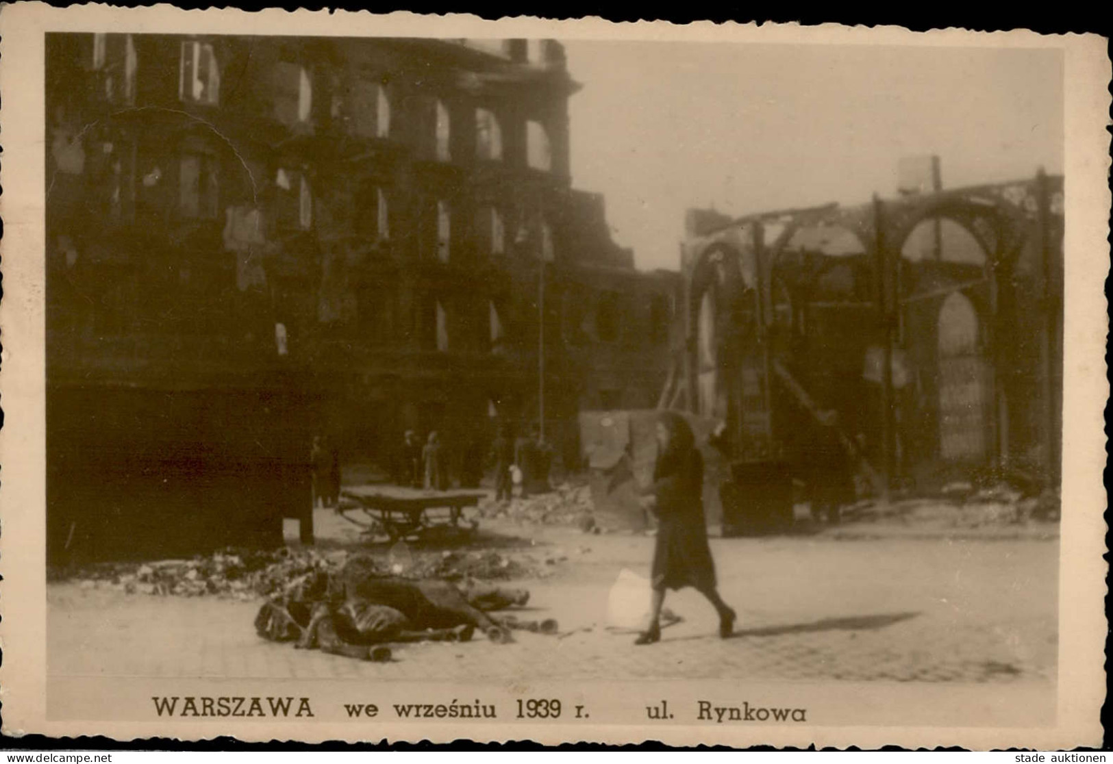 Warschau Ul. Rynkowa Zerstörung 1939 Foto-AK I-II - Polonia