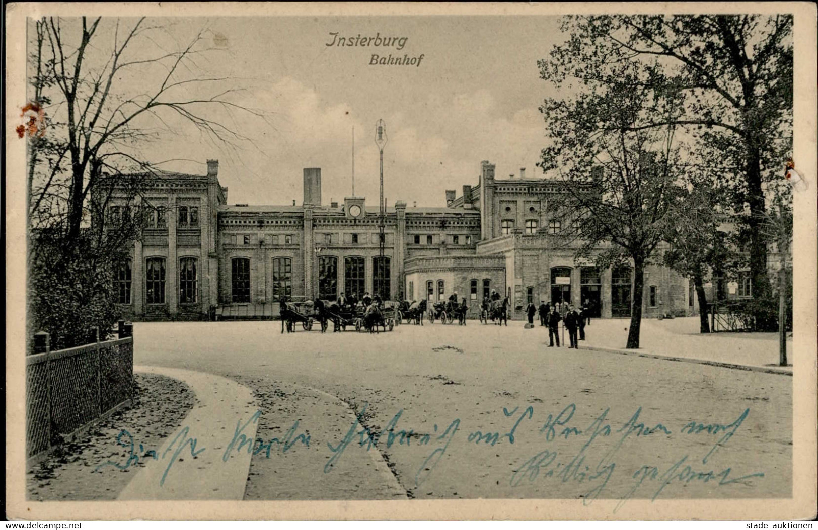 Insterburg Bahnhof 1909 II- (Löcher) - Russland