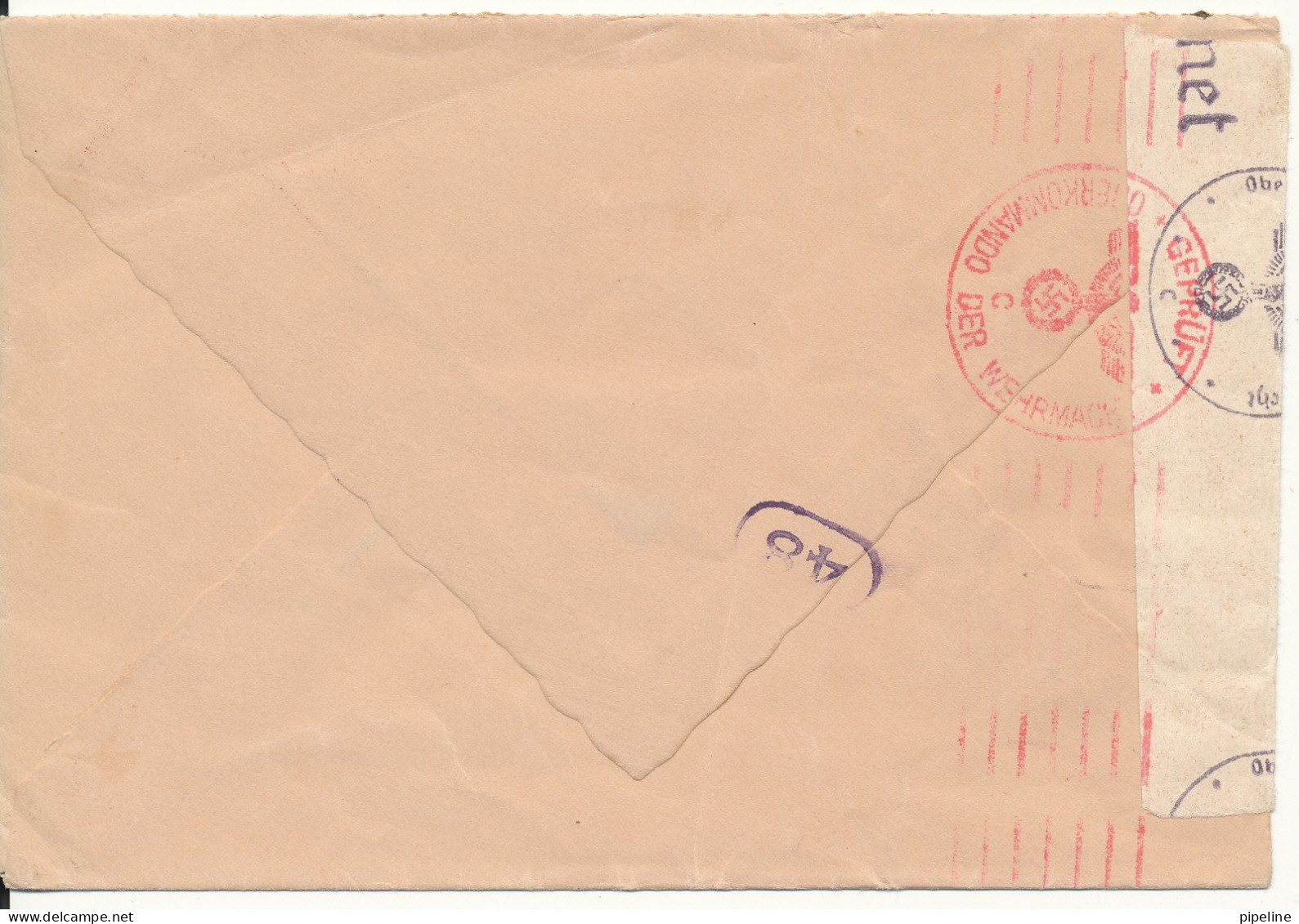 France Nazi Censored Cover Sent To Belgium Paris 27-4-1942 - Brieven En Documenten