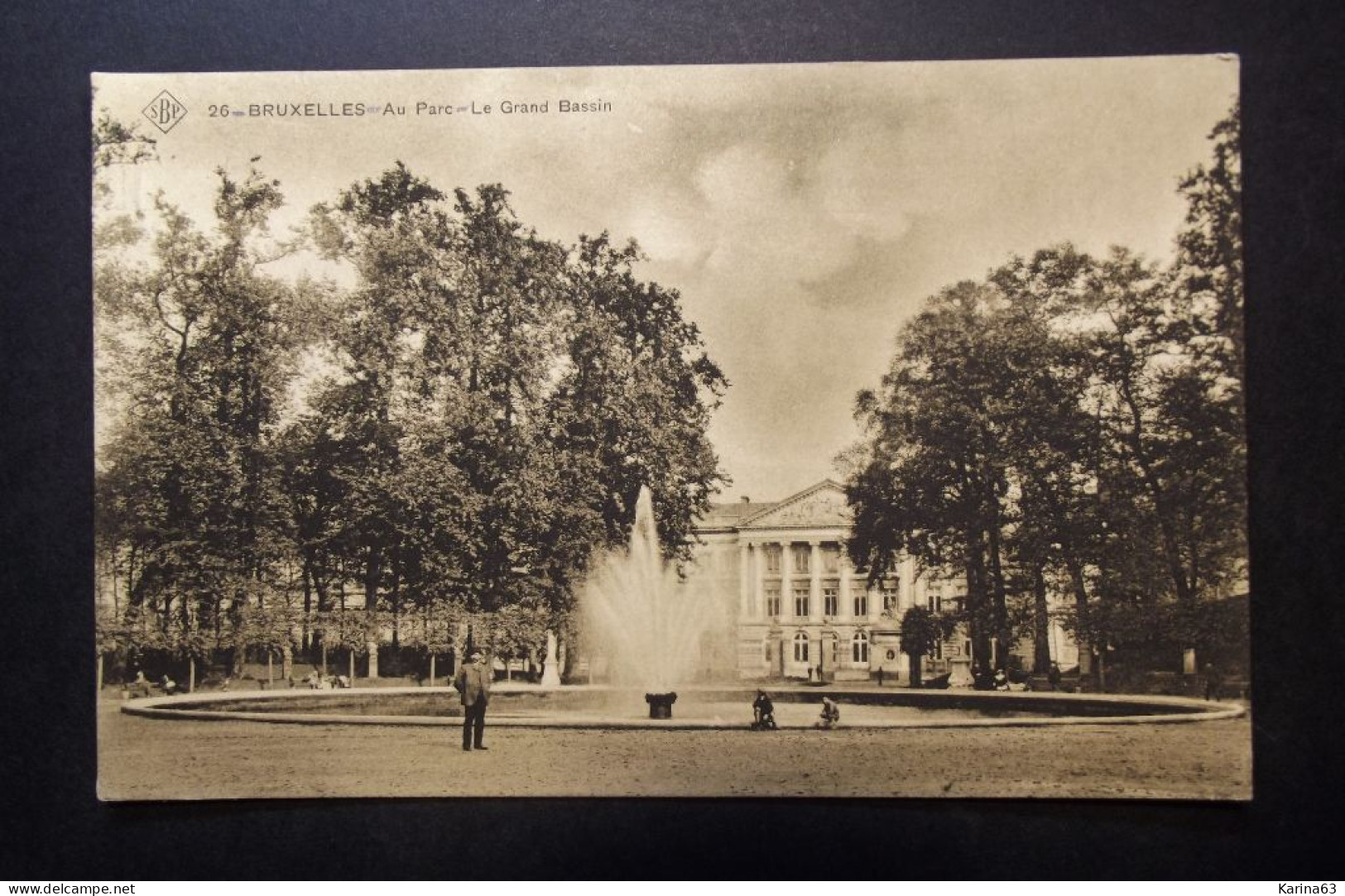 België - Belgique - CPA  Bruxelles - Au Parc Le Grand Bassin - Card Comines ( Ixelles ) Vers Paris 1910 - Forests, Parks