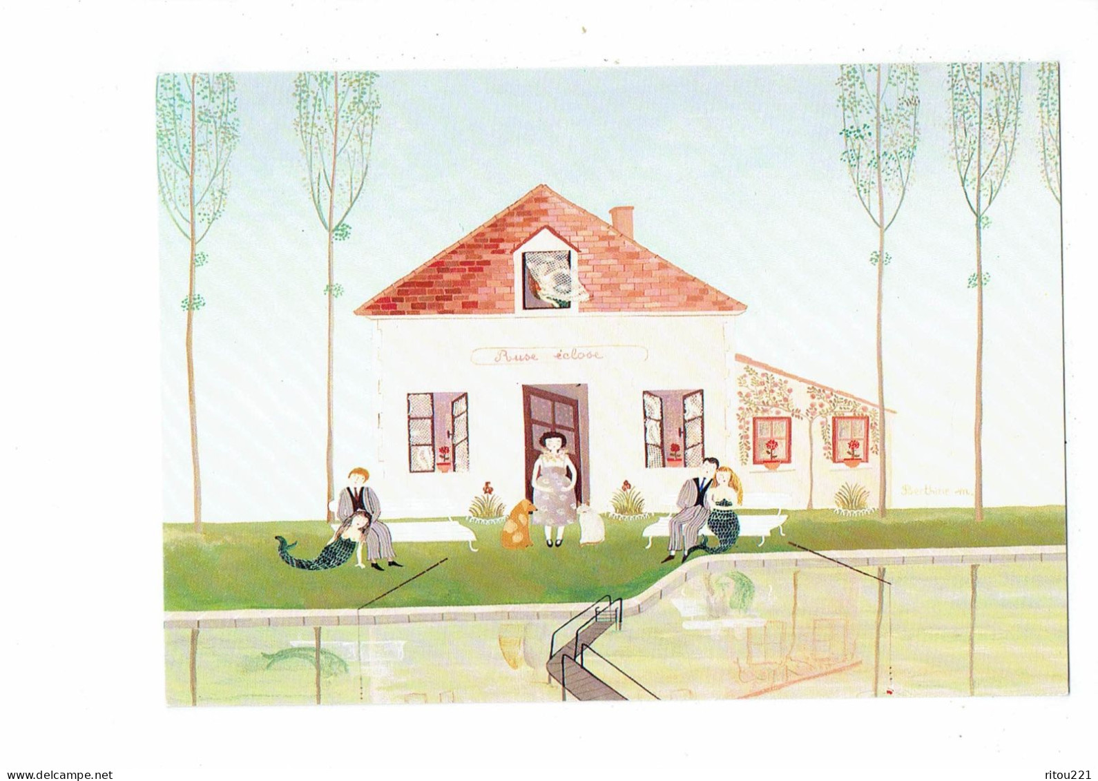 Cpm - Illustration Berthine Marceau - Hôtel La Sirène - Ruse éclose - Pêcheur Amoureux Chat Chien - Andere & Zonder Classificatie