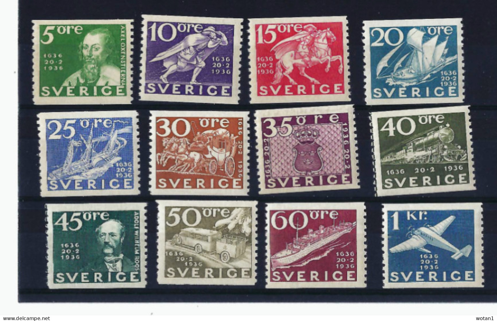 SUEDE - T.P. 235/46 XX - Tricentenaire Des Postes 1636-1936 - Nuovi