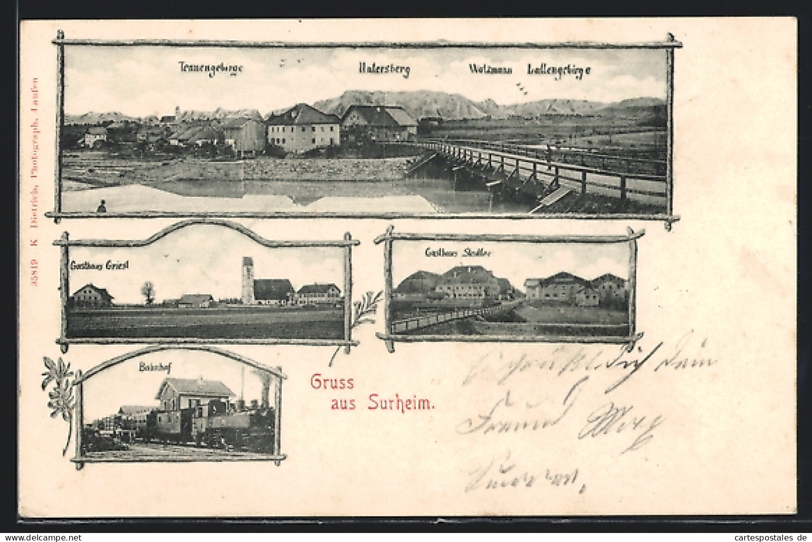 AK Surheim, Gasthaus Stedter, Tennengebirge, Gasthaus Griesl, Bahnhof  - Sonstige & Ohne Zuordnung