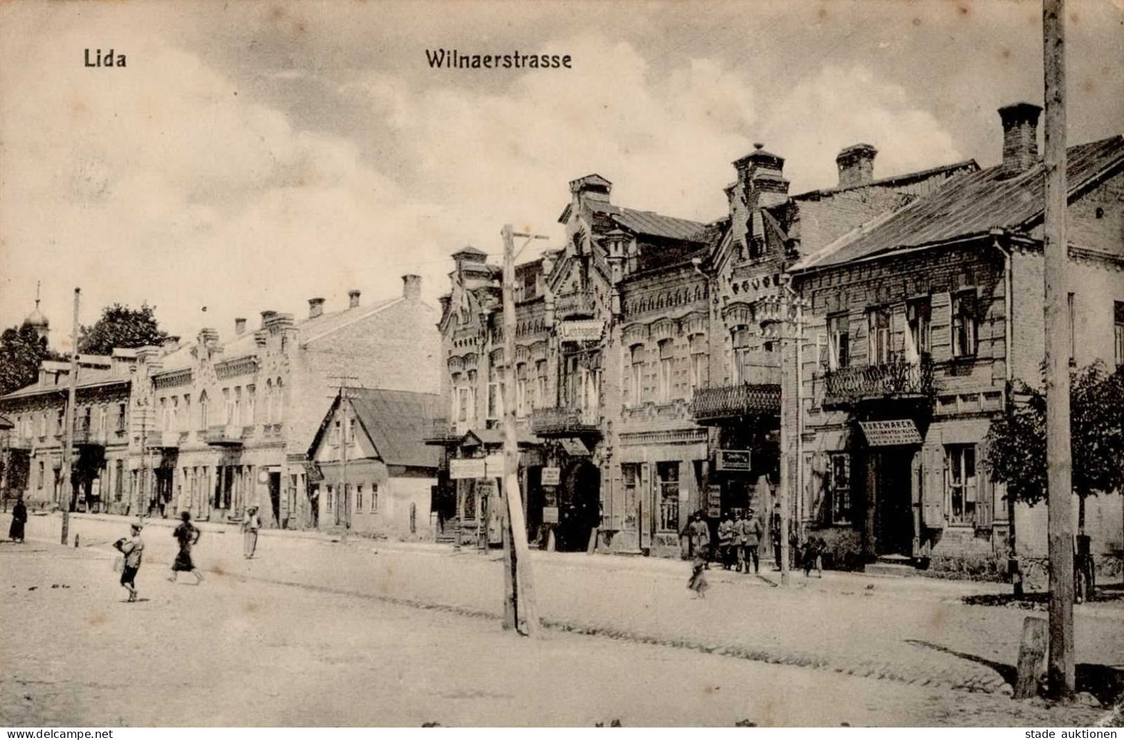 Lida (Litauen) Wilnaerstrasse 1917 II (Stauchung) - Belarus