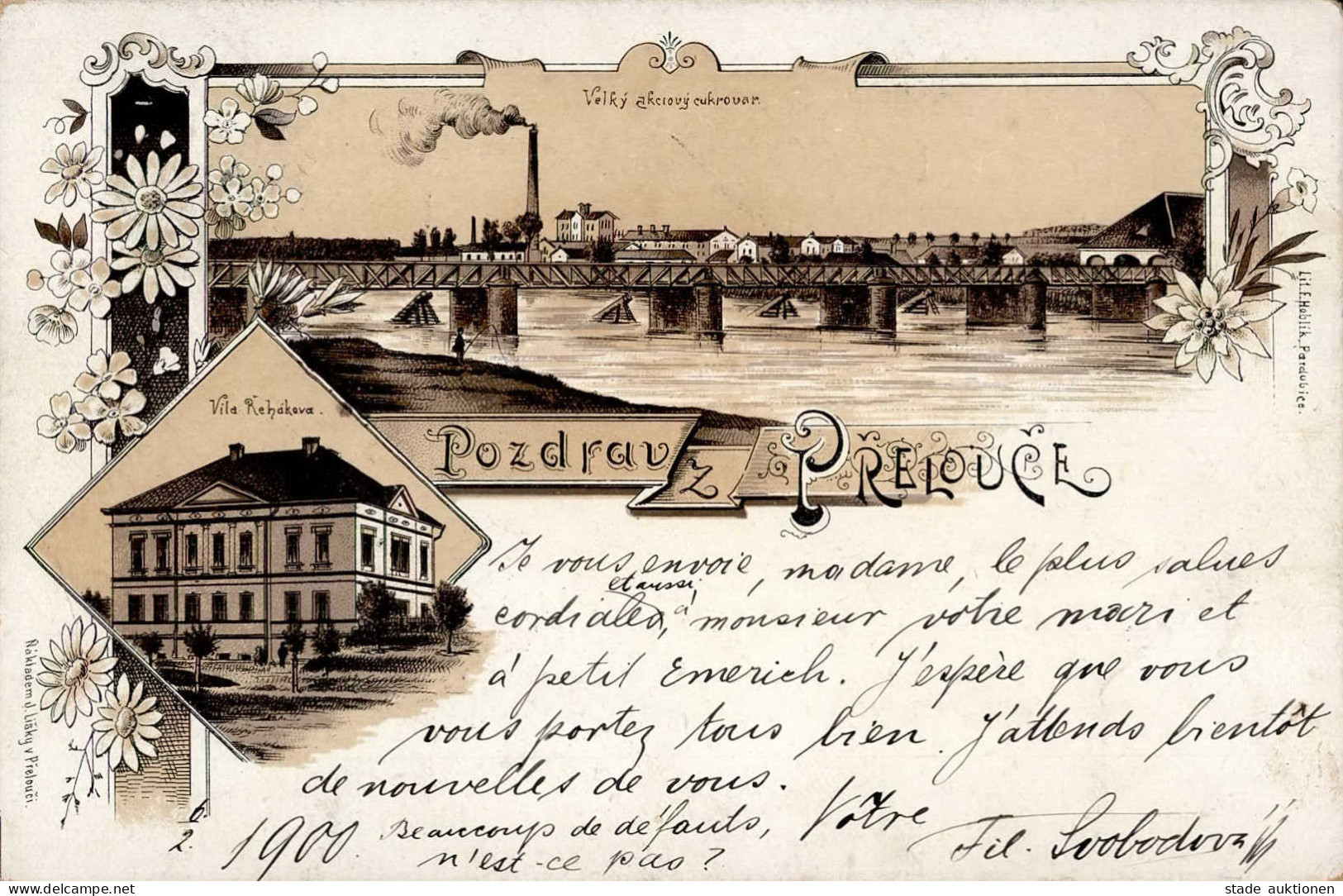 Prelouce (Tschechische Republik) Fabrik Brücke Vila Rehakova 1900 I-II - Tschechische Republik