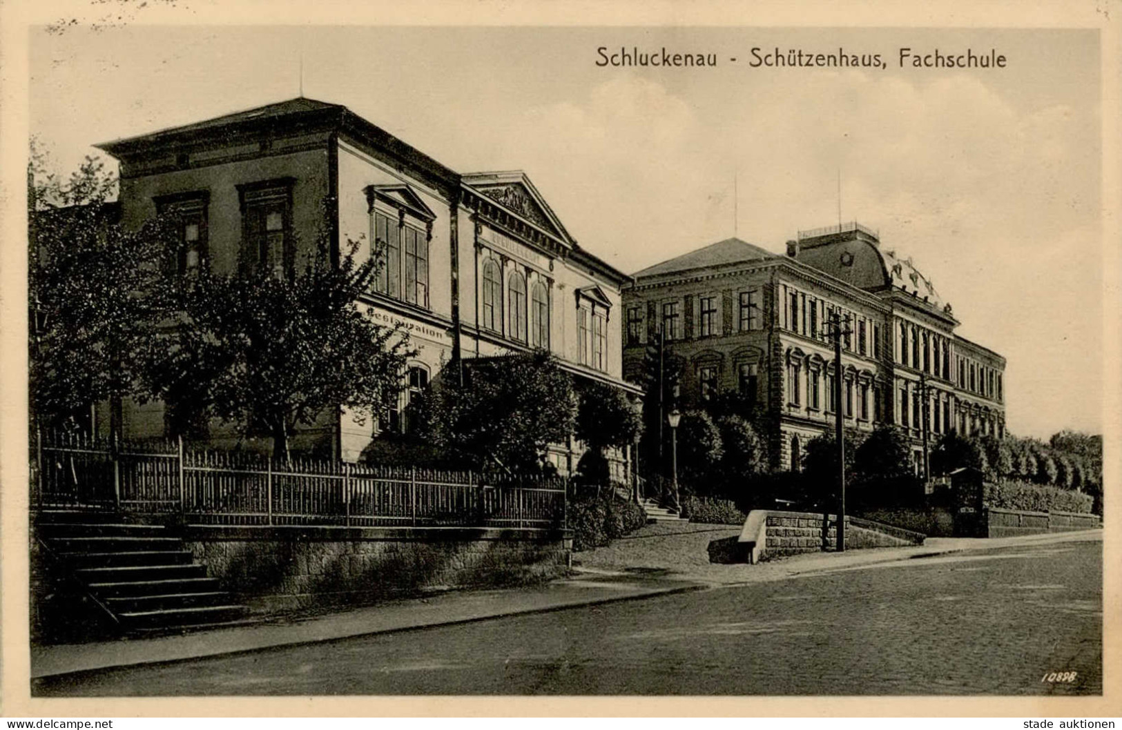 Schluckenau Fachschule Schützenhaus 1913 I-II (Ecke Gestaucht, RS Fleck) - Tschechische Republik