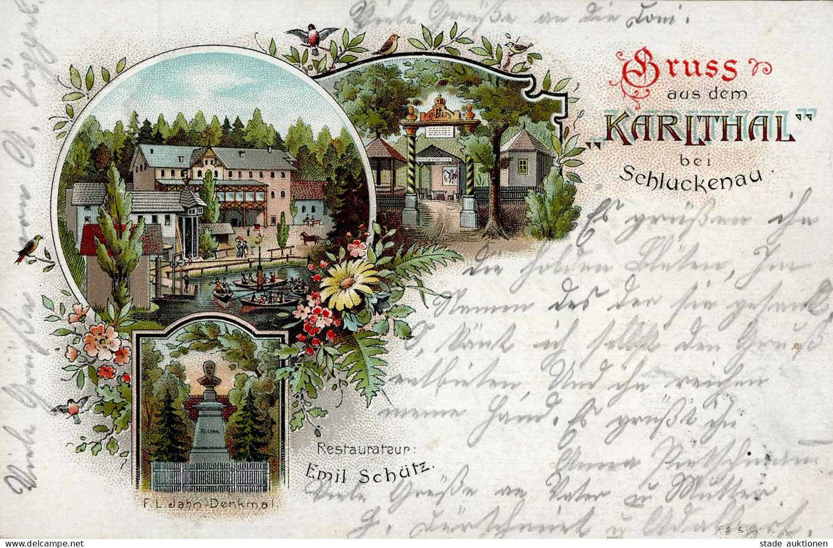 Schluckenau Gasthaus Emil Schütz Karlthal 1900 I-II - Tschechische Republik