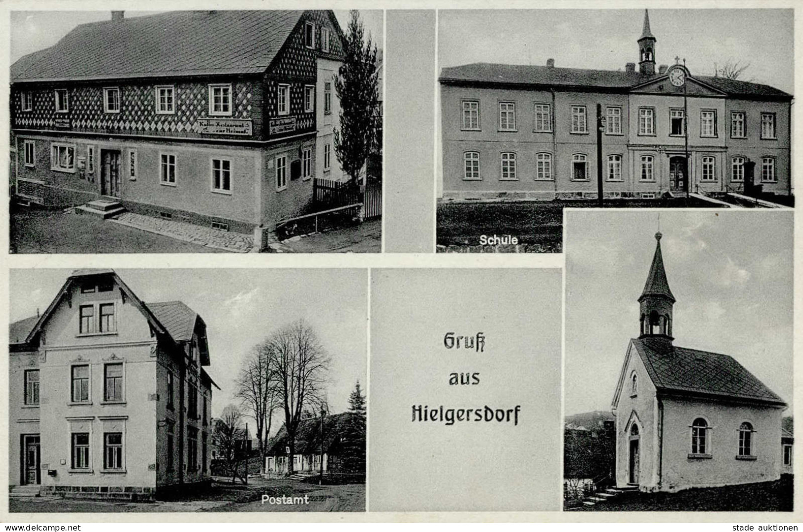 Schluckenau Schule Kirche Postamt Gasthaus Zur Heimat I-II - Tschechische Republik