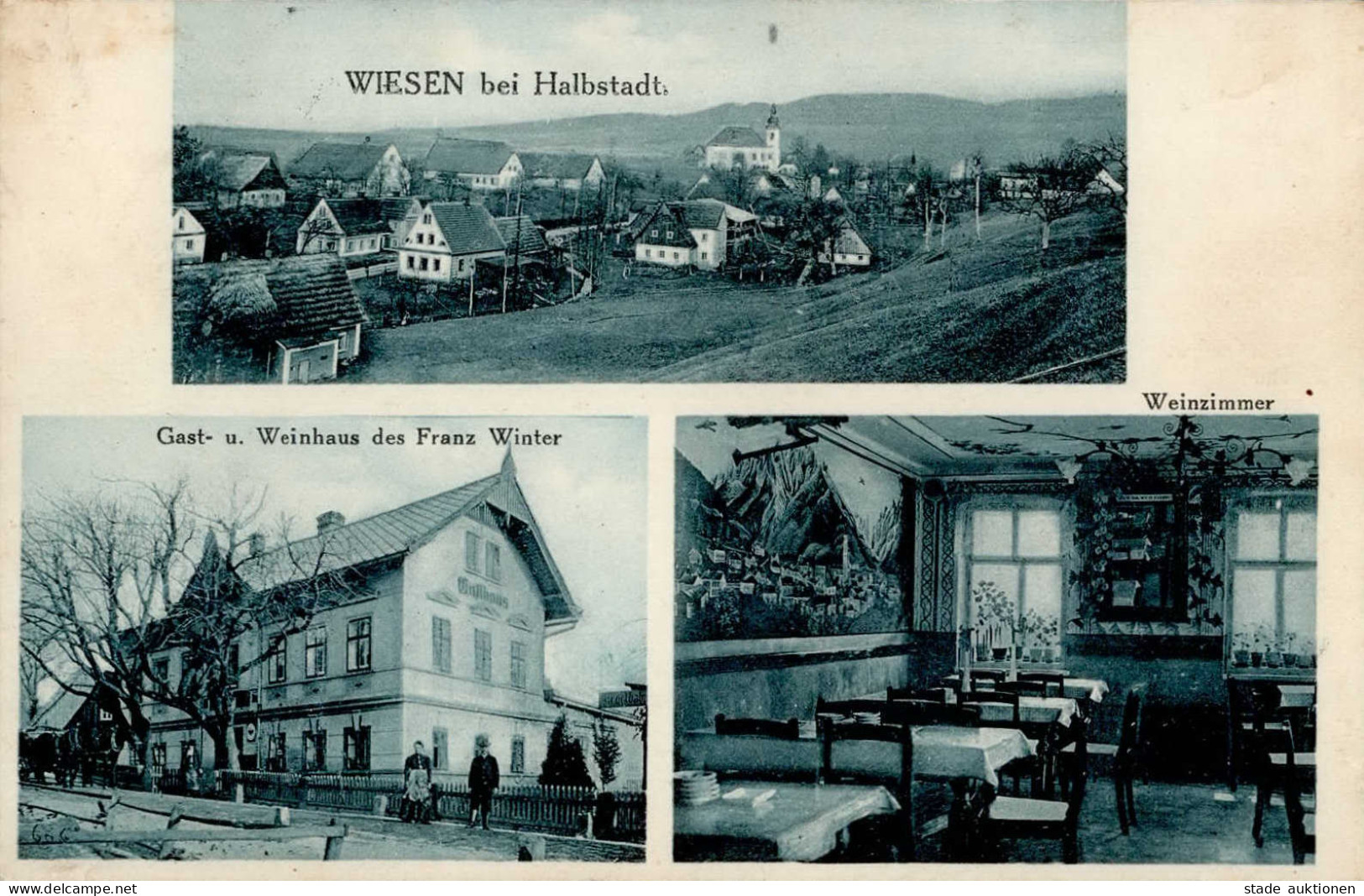 Viznov Wiesen Gasthaus Weinhandlung Franz Winter I-II (Marke Entfernt, Fleckig) - Tschechische Republik