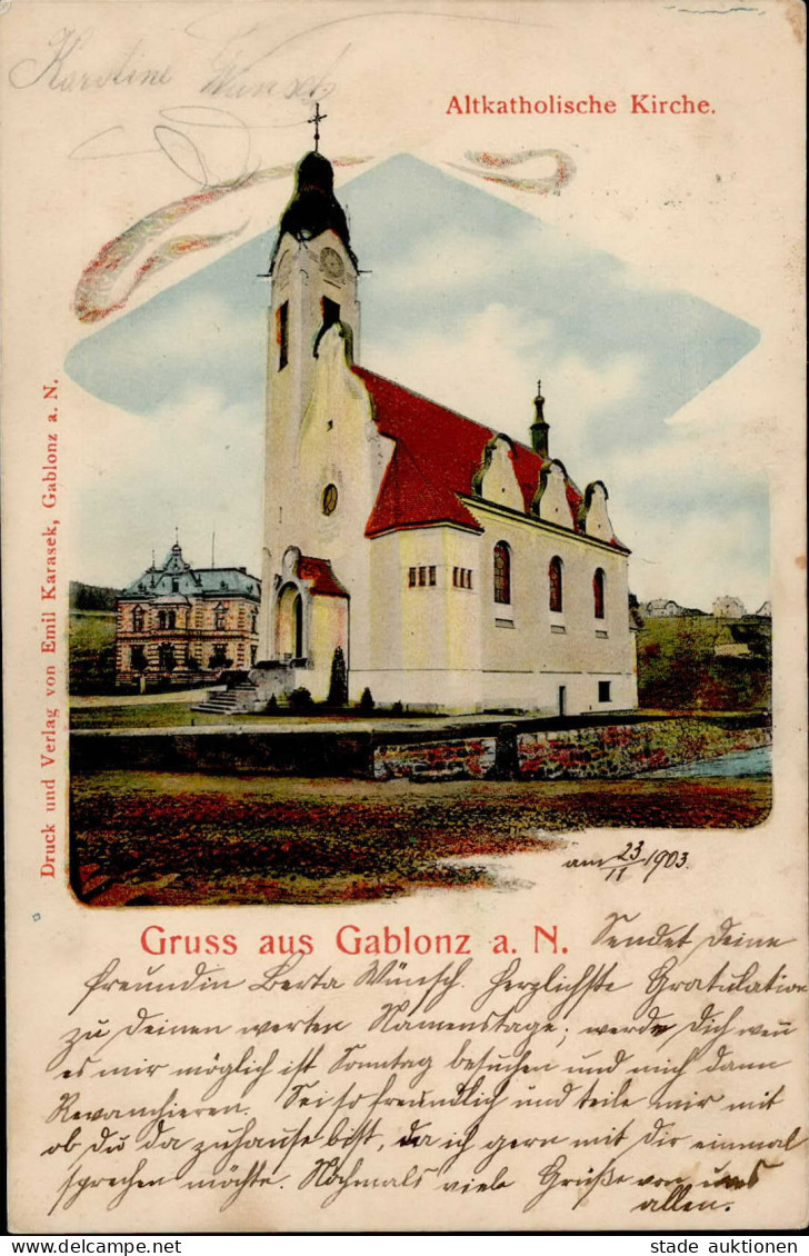 Gablonz An Der Neiße Altkatholische Kirche 1903 I-II - Repubblica Ceca