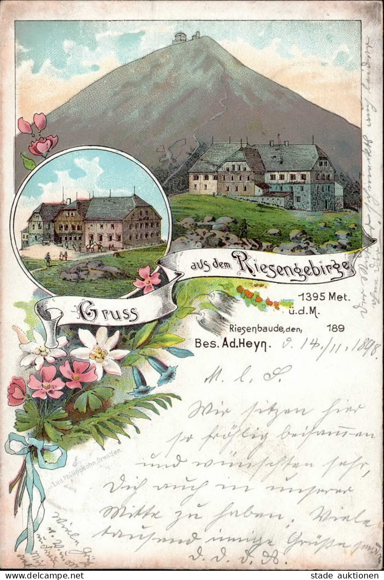 Riesenbaude Schneekoppe Im Riesengebirge 1898 II (leichte Stauchung) - Repubblica Ceca