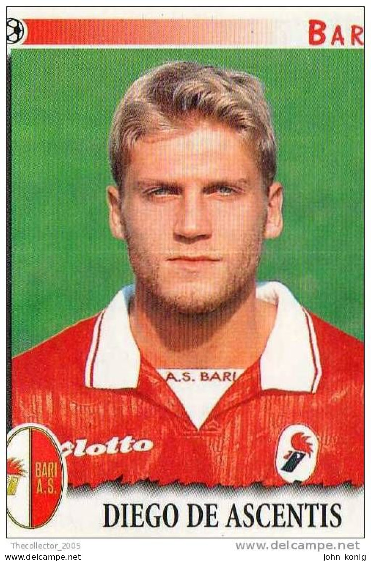 CALCIATORI - Calcio - Figurine Panini-calciatori 1997-98- N. #36 BARI (DIEGO DE ASCENTIS) - Italiaanse Uitgave