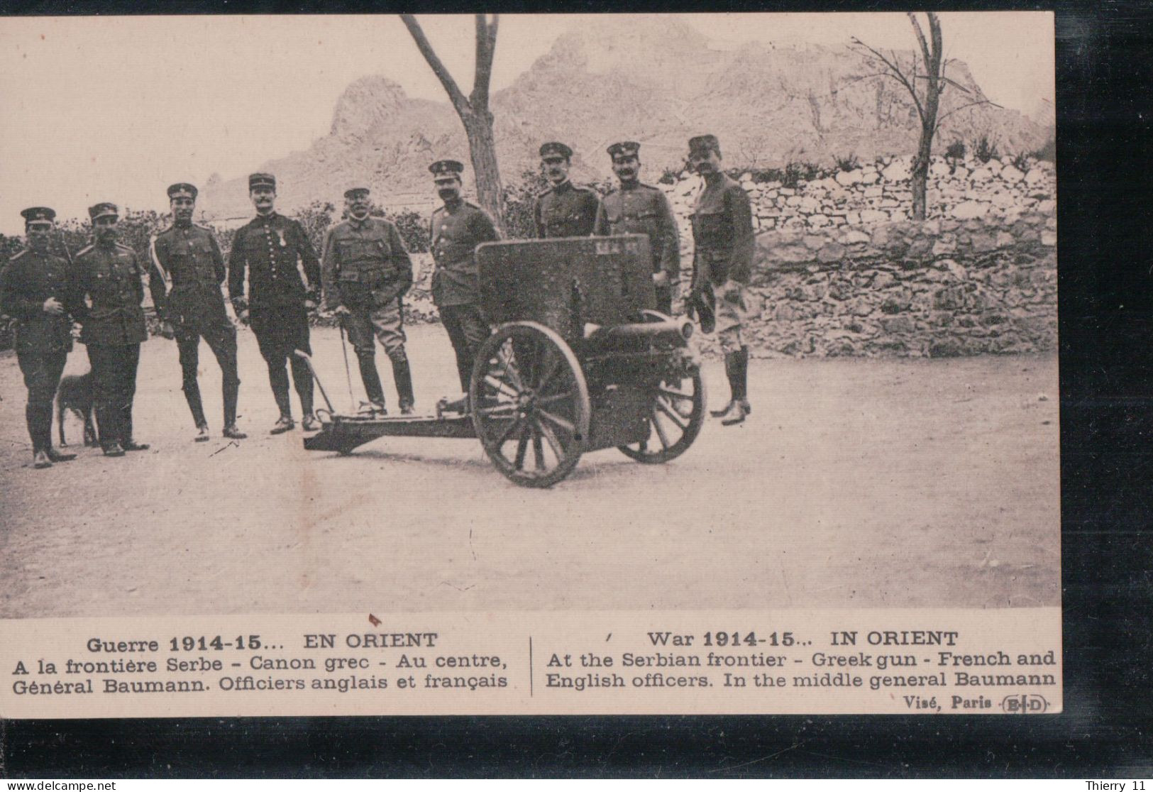 Cpa Guerre 1914-1915 En Orient à La Frontière Serbe, Canon Grec ... - Oorlog 1914-18