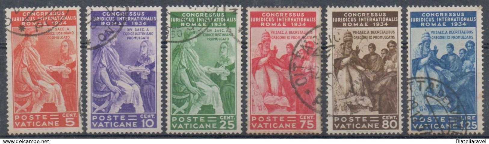 Vaticano - 1935 - "Giuridico", Serie Completa, 6 Valori, Annullati, Catalogo 41/46 - Gebruikt