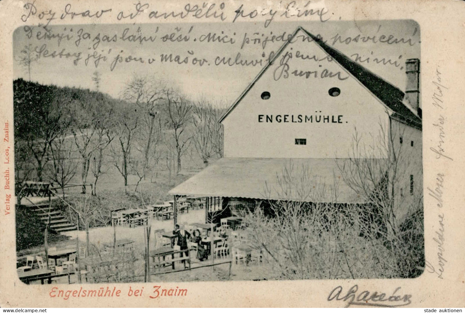 Znaim Gasthaus Zur Engelsmühle 1903 II (kleine Stauchung, Ecken Abgestoßen) - Tschechische Republik