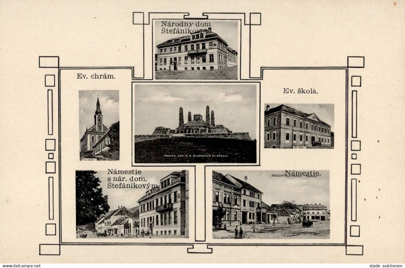 Brezová Pod Bradlom (Slowakei) Nadrodny Dom Stefanikov Ev. Chram Ev. Skola Mohla Gen M.R. Stefanika Na Bradle I- - Slovakia