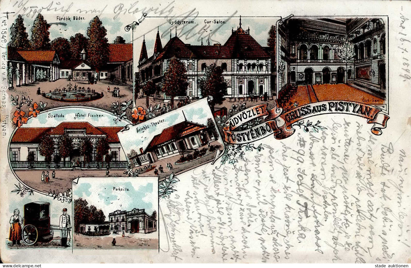 Pistian Slowakei Bäder Kursalon Theater Hotel Fischer Parkvilla 1899 II (Ecken Abgestossen, Randkerben, Fleckig) - Slowakije