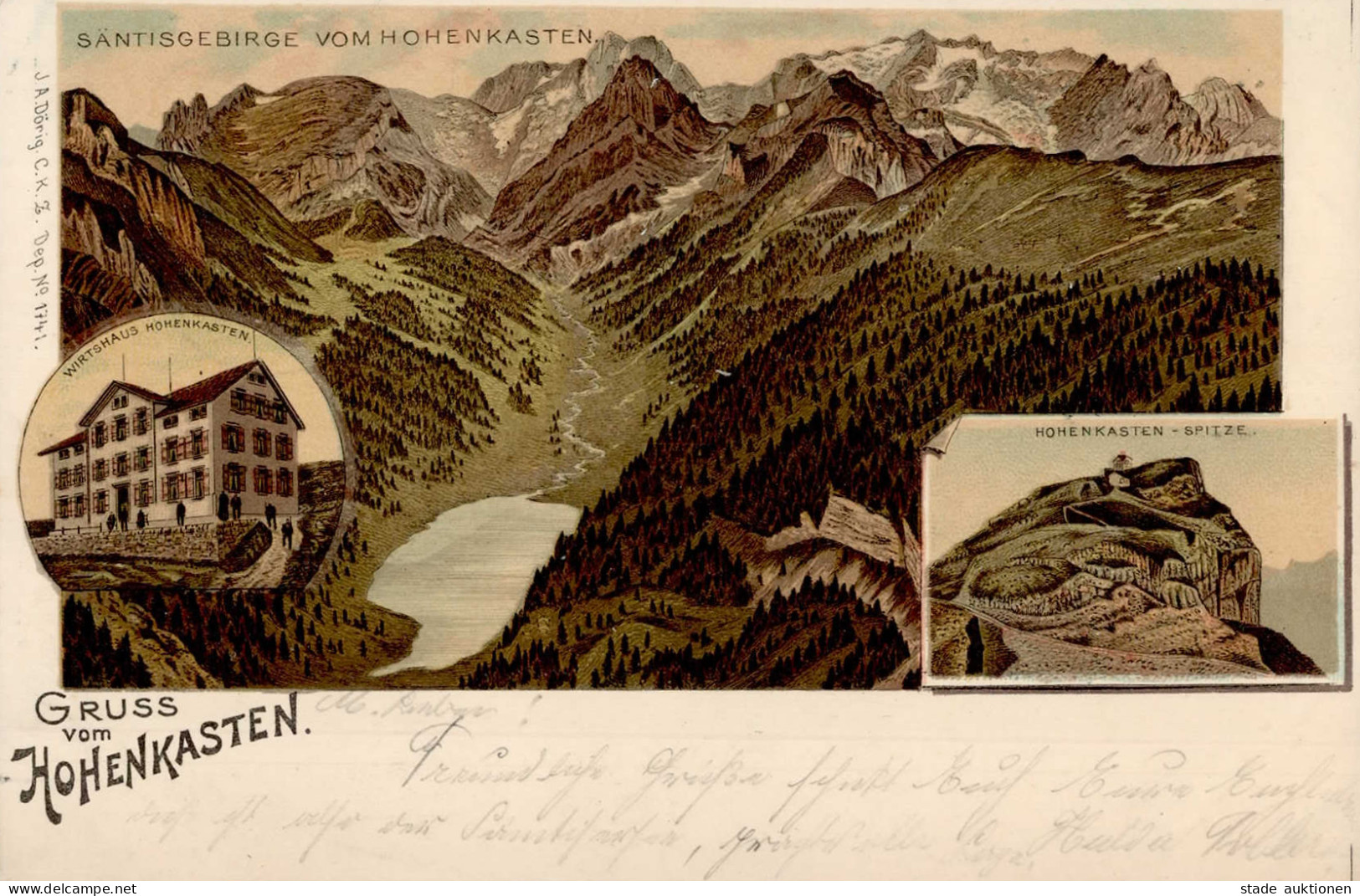 Hohenkasten (St. Gallen) Säntisgebirge Gasthaus Hohenkasten 1899 I-II - Other & Unclassified