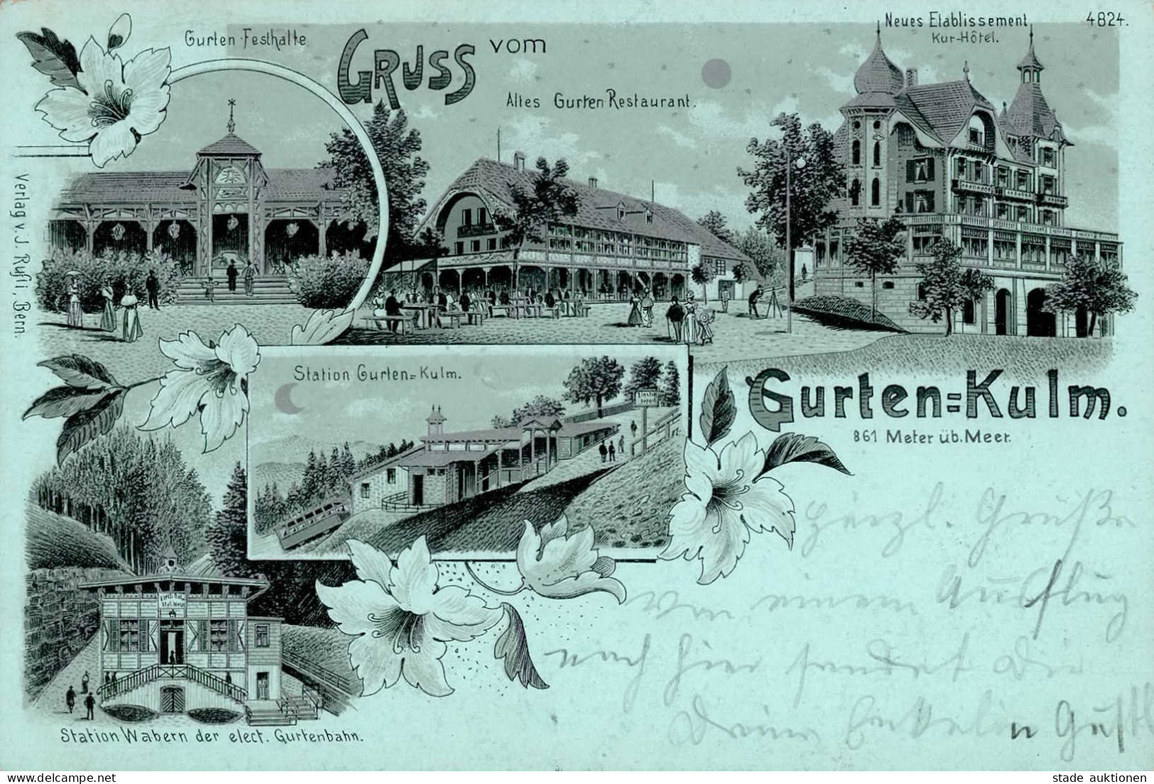 Köniz (Bern) Gasthaus Station Gurten Wabern Elektrische Gurtenbahn Kurhotel 1906 I-II (Randmangel) - Autres & Non Classés