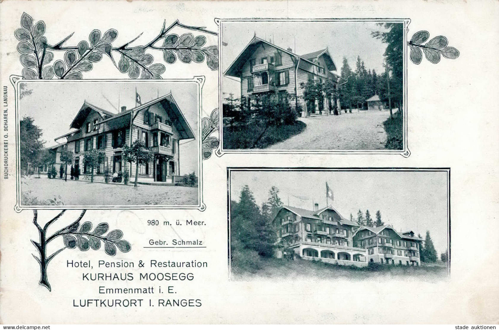 Lauperswil Emmenmatt (Bern) Hotel Moosegg 1908 II- (kleiner Einriss) - Autres & Non Classés