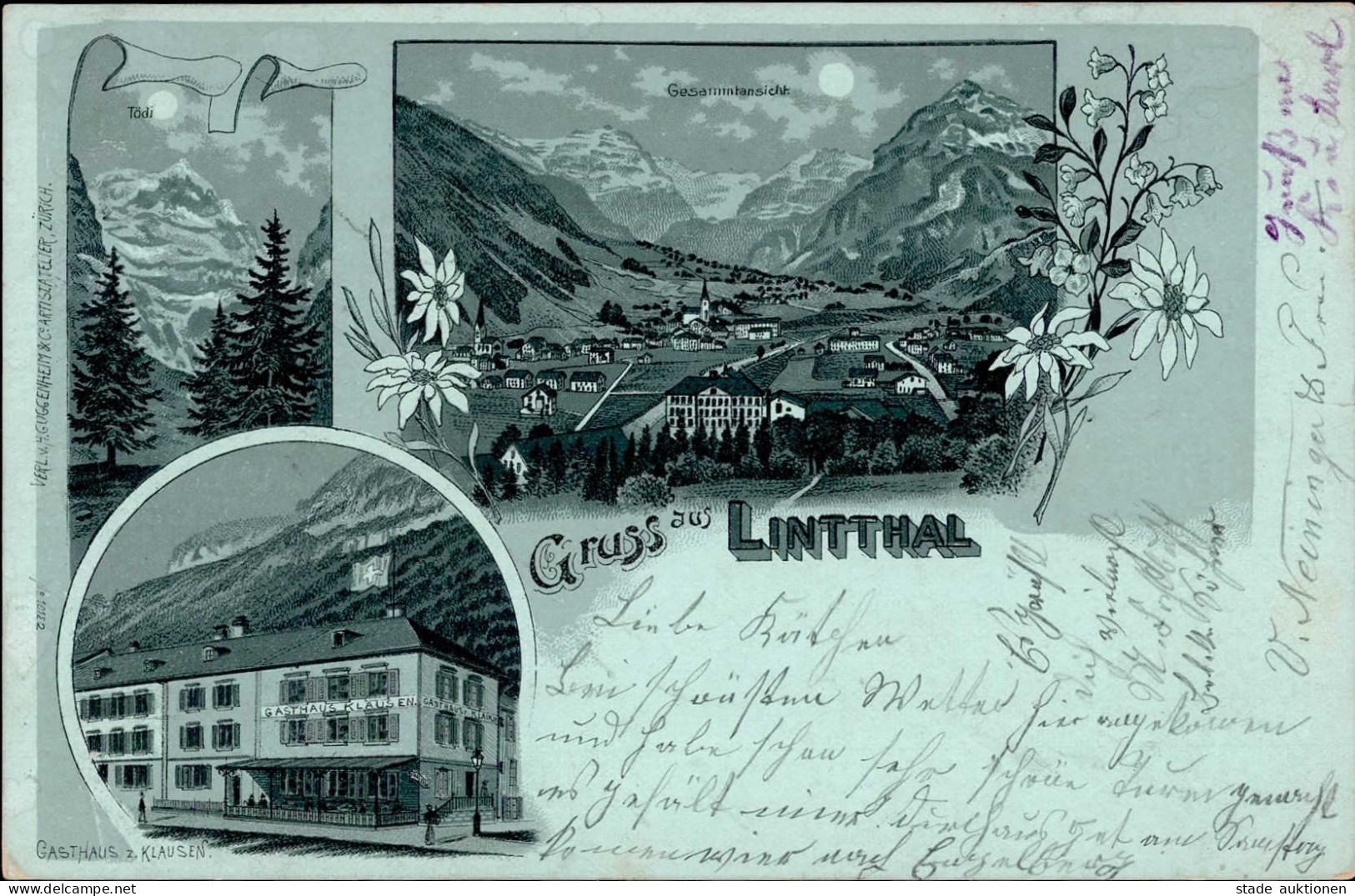 Linthal (Glarus) Gathaus Klausen 1901 I-II (Ecken Abgestossen, Fleckig) - Other & Unclassified