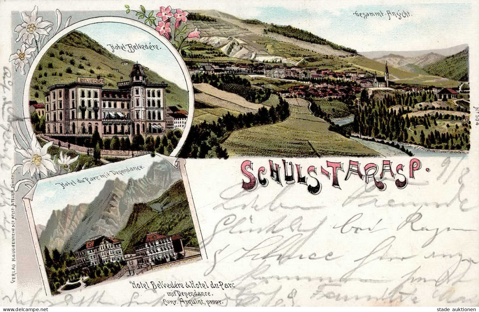 Tarasp (Graubünden) Hotel Belvedere Hotel Du Parc 1898 I-II - Other & Unclassified
