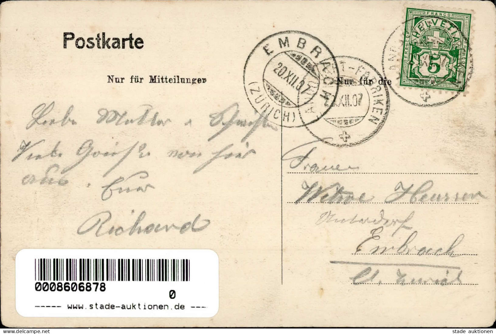 Landquart (Graubünden) Gasthaus Zum Freihof 1907 II (Stauchung, Ecken Abgestoßen) - Other & Unclassified