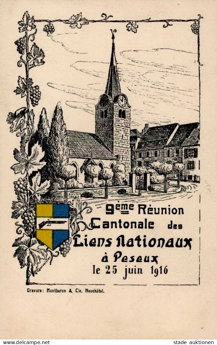 Peseux (Neuenburg) 9. Reunion Cantonale Des Lien Nationaux 25 Juni 1916 I - Other & Unclassified