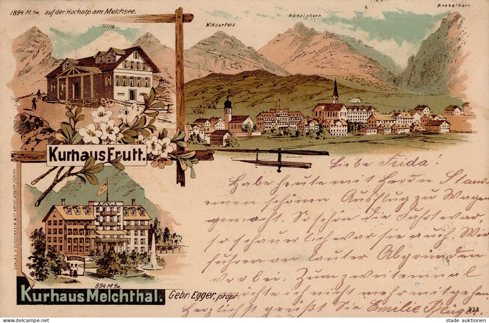 Melchtal (Obwalden) Kurhaus Kurhaus Frutt Kirche 1899 I-II (fleckig) - Other & Unclassified