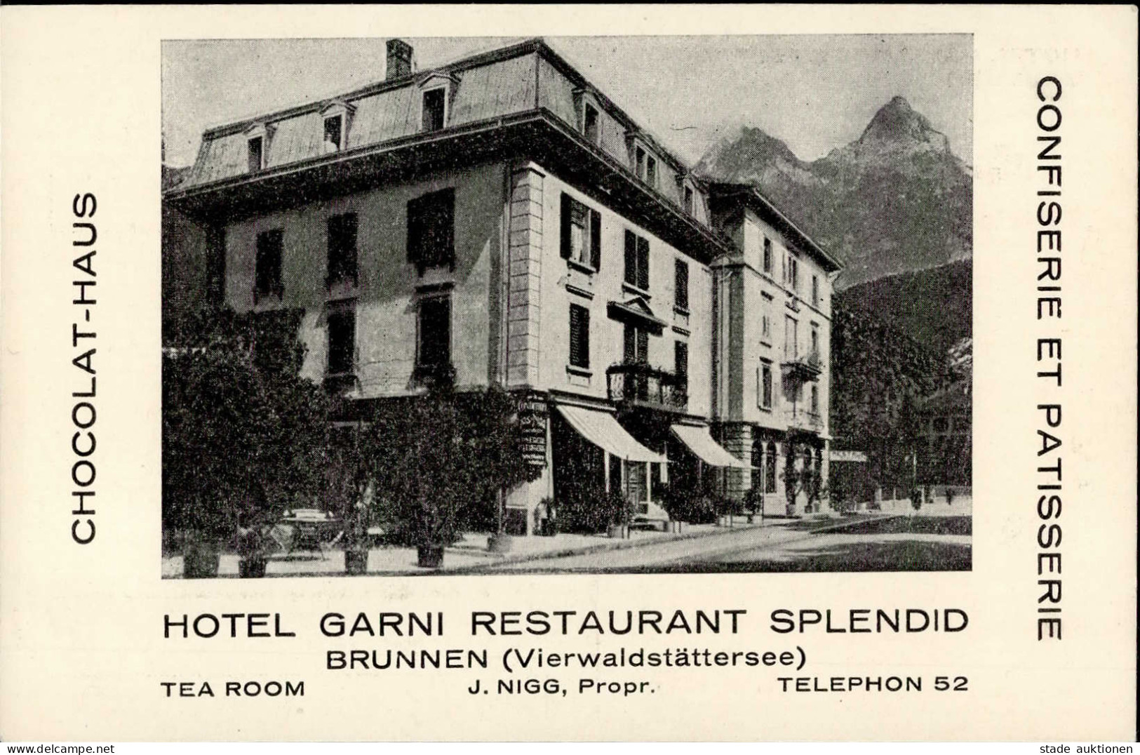 Brunnen (Schwyz) Werbe-Karte Hotel Garni Gasthaus Spendid I - Other & Unclassified