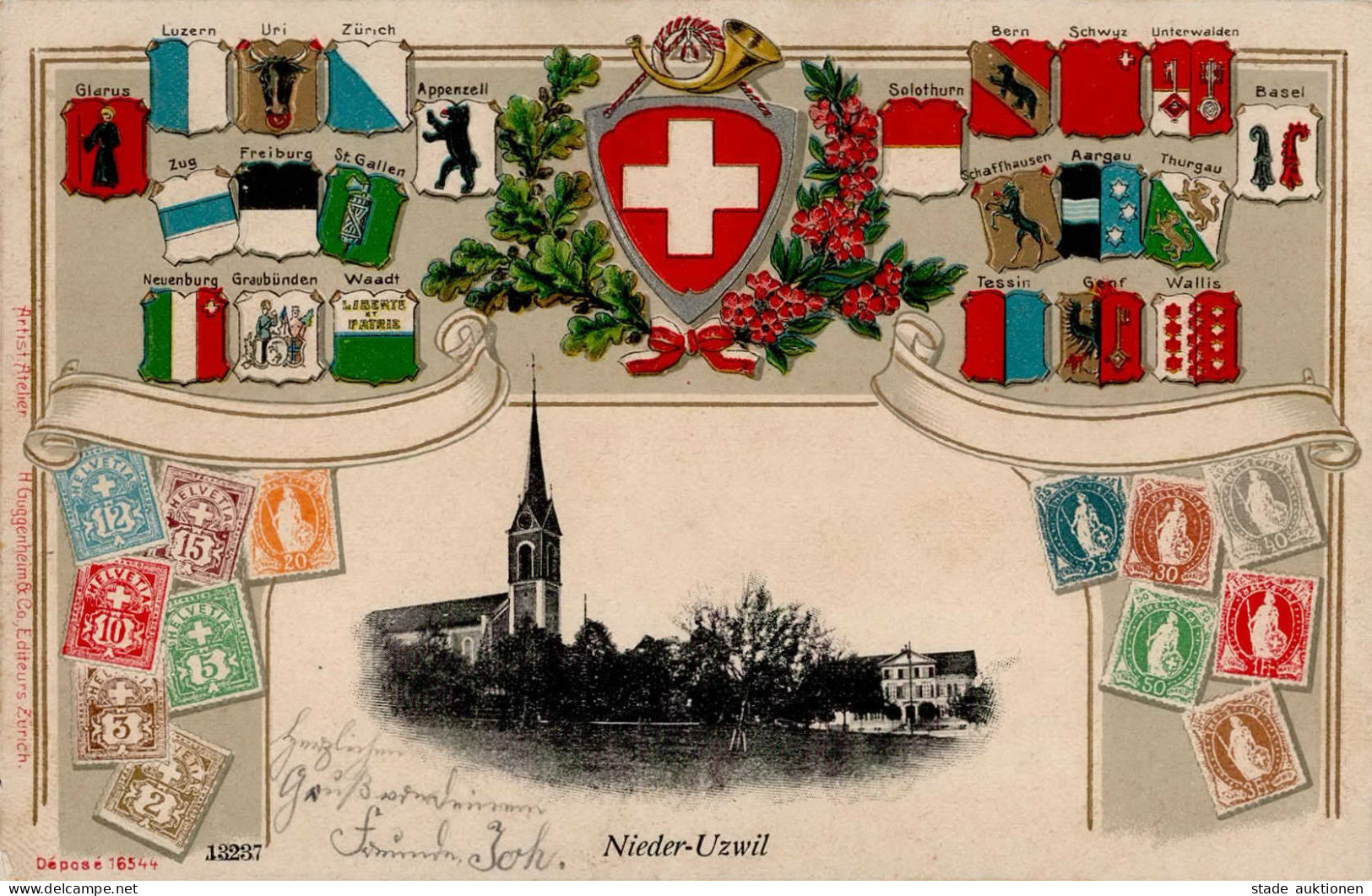 Niederuzwil (St. Gallen) Präge-Karte 1906 II- (Reißnagelloch) - Other & Unclassified