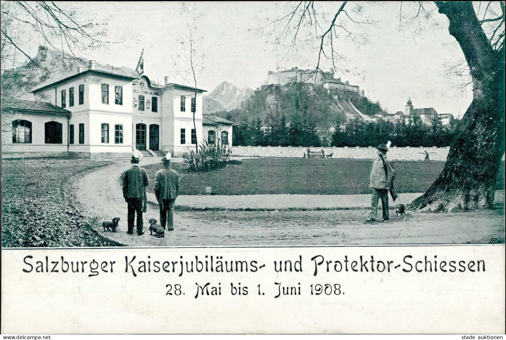 Salzburg (Österreich) Kaiserjubiläums- Und Protektor- Schiessen 28. Mai - 01. Juni 1908 I-II (RS Abdruck Fotoecken) - Autres & Non Classés