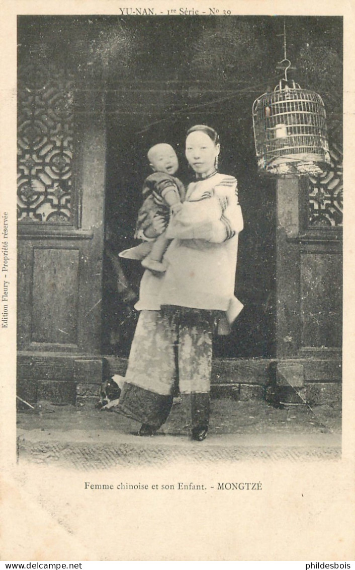 CHINE  YUNNAN   Femme Chinoise Et Son Enfant  Mongtze - China