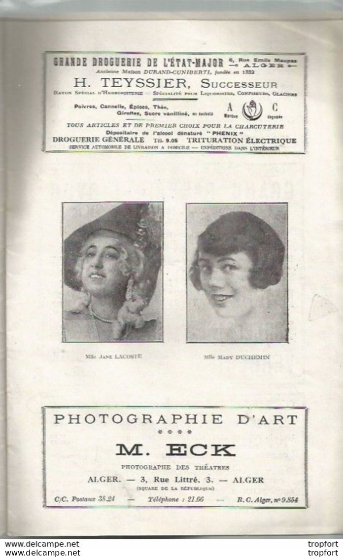 CD / Vintage / Old Theater Program 1926 // Programme Théâtre ALHAMBRA ALGER Algérie Cavalier LAFLEUR // - Programmi