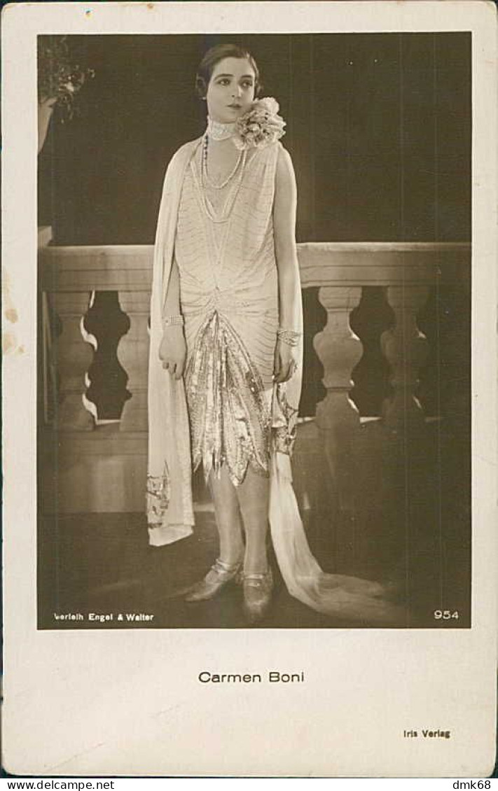 CARMEN BONI ( ROMA )  ACTRESS -  RPPC POSTCARD 1920s (TEM499) - Artistes