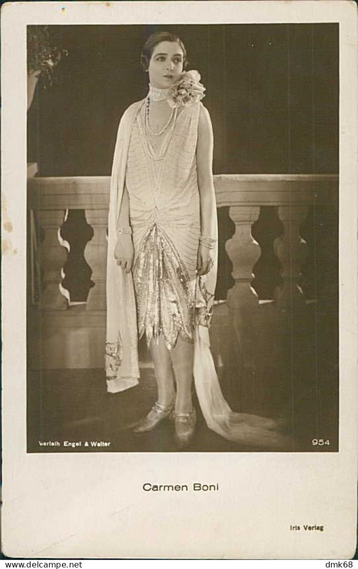CARMEN BONI ( ROMA )  ACTRESS -  RPPC POSTCARD 1920s (TEM499) - Artisti