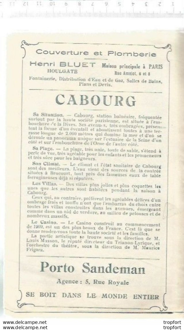 CC // Vintage // Old French Theater Program / Très Rare Programme Théâtre CABOURG 1920 Concert / VERONIQUE - Programs